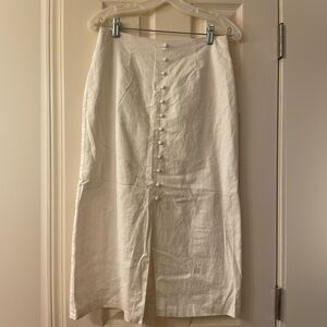 Banana Republic White Linen Skirt